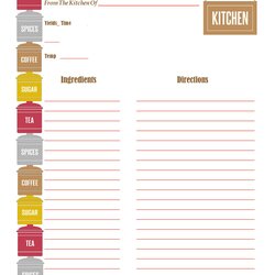 Perfect Cookbook Templates Recipe Book Cards Template Card