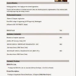 The Highest Standard Best Example Of Resume Format Formats Download