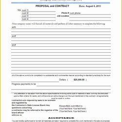 Superb Construction Bid Template Free Excel Of Proposal Contractor Forms Estimate Contract Contractors