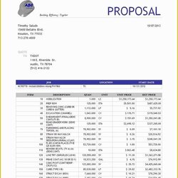 Sterling Construction Bid Template Free Excel Of Proposal