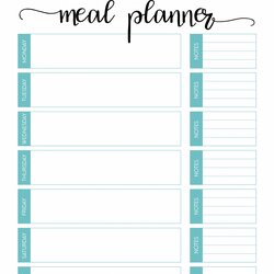 Brilliant Printable Meal Planner Template