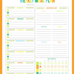 Admirable Free Printable Weekly Meal Planner Crush Plan Budget Planning List Menu Template Planners Sheet