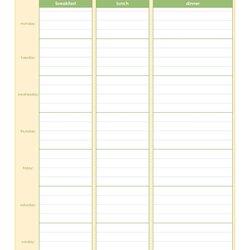 Swell Meal Planner Template Plan