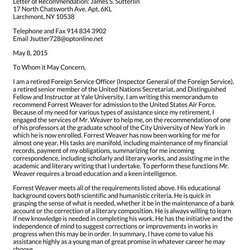 Military Letter Of Recommendation Free Templates Sample