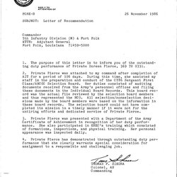 Peerless Army Letter Of Recommendation Upcoming