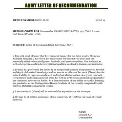 Champion Military Letters Of Recommendation Army Navy Air Force Letter