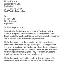 Military Letter Of Recommendation Free Templates Sample