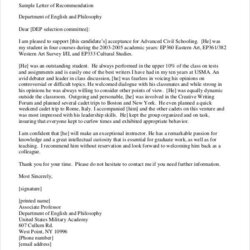 Terrific Free Sample Military Recommendation Letter Samples Templates In Academy For