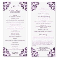 Superior Wedding Program Template Instant Download Edit Yourself Nadine Word Programs Ceremony Templates