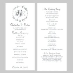 Superlative Wedding Templates Word Program Template Ceremony Simple File