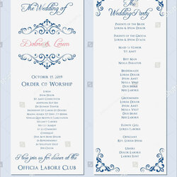 Eminent Wedding Program Template Word One Page