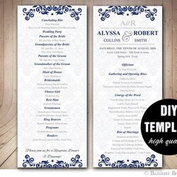 Magnificent Wedding Program Template Instant Download Microsoft Word Silver And
