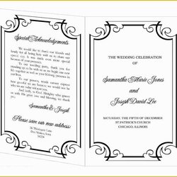 Splendid Free Printable Wedding Invitation Templates For Microsoft Word Of Program Template Church Sports