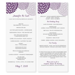Marvelous Wedding Program Template Download By On Word Microsoft Purple Instant