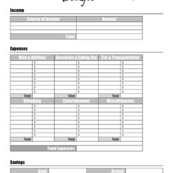 Matchless Printable Budget Sheet Free Monthly Worksheet