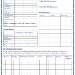 Fantastic List Of Monthly Expenses Template Free Budget Form