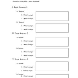 Wonderful Research Paper Outline Templates Essay Template Format Argumentative Writing Blank Printable