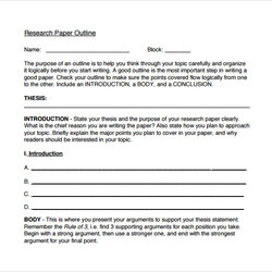 Magnificent Sample Research Paper Outline Templates To Download