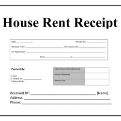 House Rent Receipt In Word And Formats Payment Receipts Invoice Excel