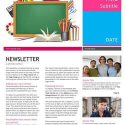 Wonderful Microsoft Publisher Newsletter Template Free Templates Stunning High