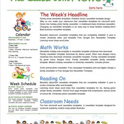 Free Editable Newsletter Templates Daycare Classroom Printable Template Word Office School Weekly Preschool