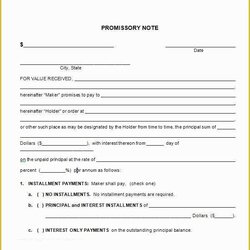 Fine Promissory Note Free Template Download Of Sample Forms Documents In Word