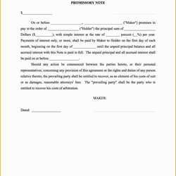 Peerless Free Promissory Note Template For Personal Loan Of Interest Excel Templates Amp Forms Word