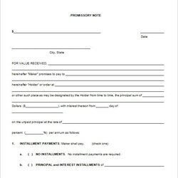 Promissory Note Templates Word Free Template