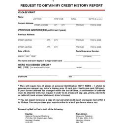 Credit Report Request Form Editable History Upcoming Obtain