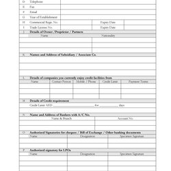 Sterling Free Credit Application Form Templates Samples Printable