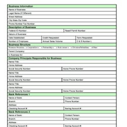 Super Business Credit Application Form Template Free Printable Reference Requests