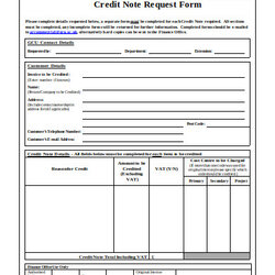 Brilliant Credit Form Templates In Google Doc Sheets Word Request Note Template