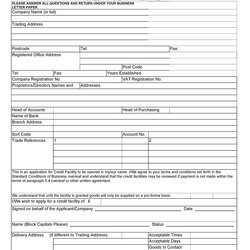 Fine Free Credit Application Form Templates Samples Template Kb