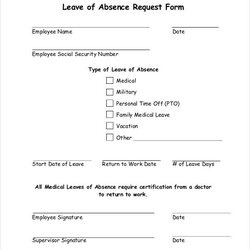Splendid Free Leave Request Forms In Ms Word Excel Absence Form Sample Of
