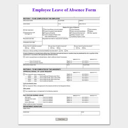 Out Of This World Free Employee Leave Form Samples Templates In Word And Absence Maternity