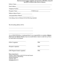 Outstanding Free Leave Of Absence Letters And Forms Template Lab