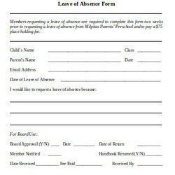 Matchless Sample Leave Of Absence Forms In Ms Word Form Template