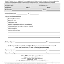 Eminent Leave Of Absence Request Forms Template Free To Edit Download Form All Leaves City Edmonton