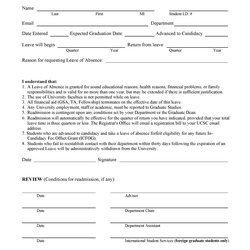 Superlative Free Printable Leave Of Absence Form Template