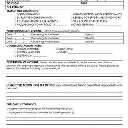 Out Of This World Free Employee Counseling Forms Word Initial Federal Form