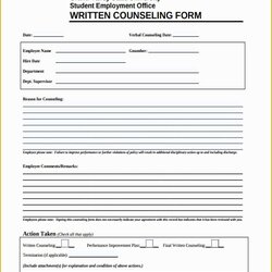 Wonderful Free Counseling Forms Templates Of Employee Format Form Template Example Sample Client Intake