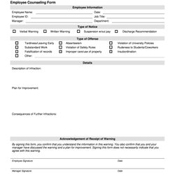 Employee Counseling Form Fill Out And Sign Printable Template Forms Example Counselling Warning Large