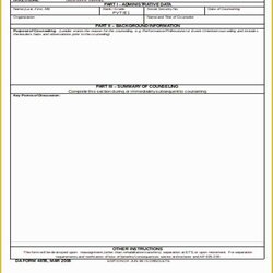 Free Counseling Forms Templates Of Army Form Patient Case Questionnaire Employee Note Group