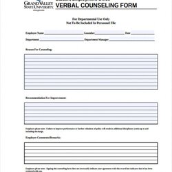 Peerless Sample Free Employee Counseling Forms In Form Template Example