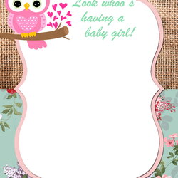 Baby Shower Invitations Free Printable Templates Twin Owl Invitation