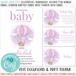 Editable Baby Shower Template Invitation Party
