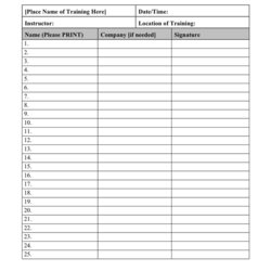 Superlative Sample Sign In Sheet Word And Formats Name Date Time Signature Training Print Docs