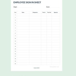 Legit Employee Sign In Sheet Template Word Free