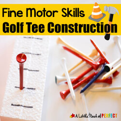 Superb Golf Tee Game Template Inspirational Fine Motor Skills Construction Activity Of