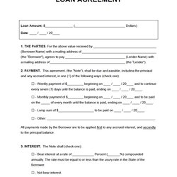 Admirable Free Loan Agreement Template Word
